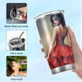 thumbnail image 6 of SKYSONIC Red Dress Woman Tumbler Stainless Steel Double Wall Vacuum Reusable Insulated Mug with Straw and Built-in Coaste for Cold and Hot Beverages, 20oz, 6 of 7