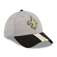 thumbnail image 3 of Men's New Era Heather Gray/Black New Orleans Saints Striped 39THIRTY Flex Hat, 3 of 5