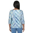 thumbnail image 2 of Alfred Dunner Womens Texture Chevron Lace Neck Top, 2 of 6