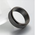 thumbnail image 3 of PAURO Women's Men's Stainless Steel 8mm Black Plated Sandblast Finish Lucky Rotatable Worry Ring Band Size 11, 3 of 5