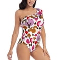 thumbnail image 3 of Wukai Squirrel In The Forest Chic One Shoulder Swimwear with Ruffle Design and Tummy Control Skirt: Fashionable, Supportive, Comfortable for Beach-Medium, 3 of 7