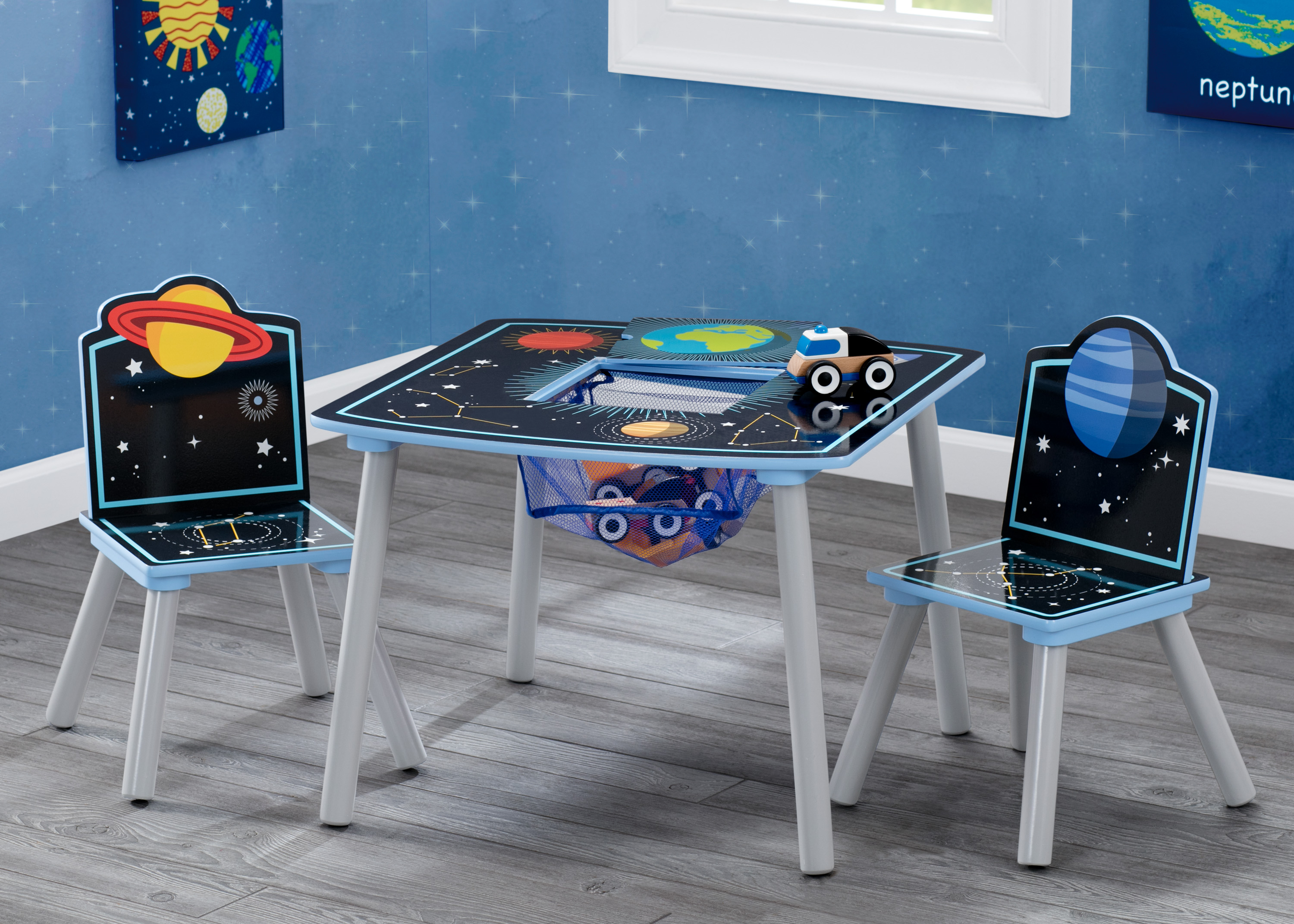 Delta Children Space Adventures Kids Table and Chairs, Blue photo 2