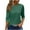 Green, variant on Wyobmus Women's 3/4 Sleeves V Neck T-Shirts Casual Solid Color Summer Round Neck Tops Casual Basic Tees Green