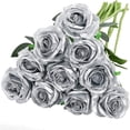 thumbnail image 1 of 12 Pack Halloween Decorations Black Rose Artificial Flower Reali, 1 of 5