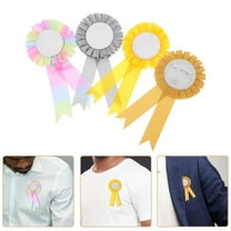 UPKOCH 4Pcs Award Ribbon Rosette Vibrant Design Tinplate and Ribbon for Celebration and Decoration