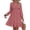Bean Paste Red, variant on Summer Dresses for Women Long Sleeve Casual V Neck Swiss Dot Smocked Ruffle Chiffon Flowy Mini Spring Dress