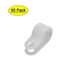 50Pcs Nylon R Type 1/2" 13.2mm Cable Cord Wire Clamp Clip Fastener