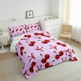 thumbnail image 4 of Erosebridal Bow-tie Print Bedding Sets Twin with Comforter, Cute Bowknot Duvet Insert, Cherry Room Decor, Lightweight 2-Piece, 4 of 8