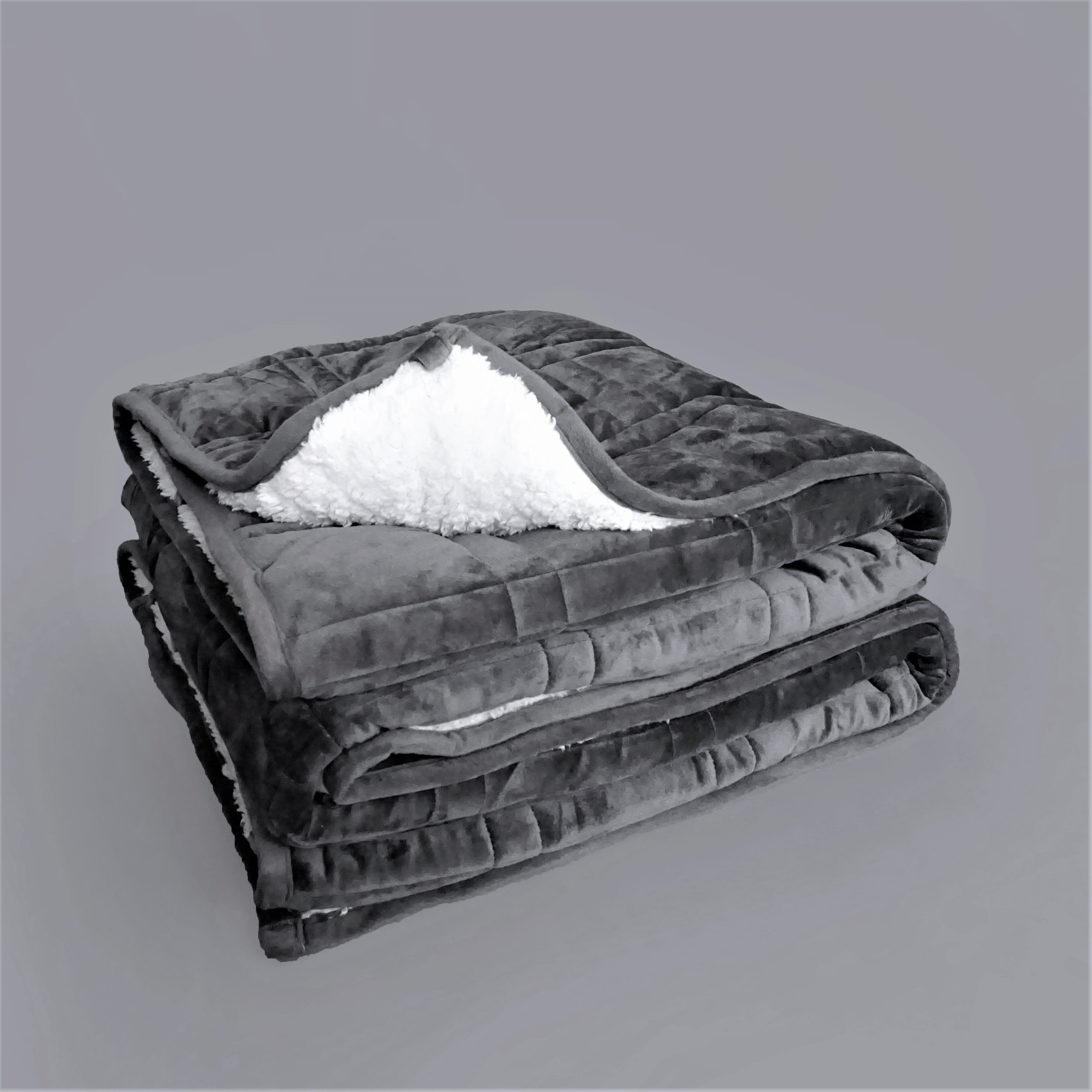 Pine and River Reversible To Sherpa 20lb Weighted Blanket, 60" x 80", Gray