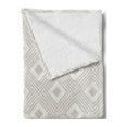thumbnail image 2 of Abstract Soft Flannel Fleece Blanket, Contemporary Geometric Shapes Diamond Rhombus Forms Symmetric Interior Design, Cozy Plush for Indoor and Outdoor Use, 50" x 60", Rose and White, by Ambesonne, 2 of 5