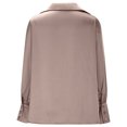 thumbnail image 4 of Lenpel Women's Fall Fashion Tops Long Sleeve V Neck Lapel Solid Color Oversized Shirts Casual Loose Blouses, 4 of 6