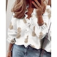 thumbnail image 1 of Camisa plisada de manga larga para mujer de primavera y verano Camisa de mujer, 1 of 6