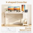 thumbnail image 4 of edx Computer Desk with 2 Drawers 47 Inch PC Table Study Writing Desk with Storage Shelf Headphone Hook, Simple Style Small Desk for Home, White, 4 of 8