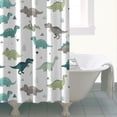 thumbnail image 4 of White Cartoon Dinosaurs Triangles Plants Pattern Shower Curtain 72"x72" ,Bathroom Decorative Shower Curtains Set with 12 Hooks,Modern Waterproof Washable Shower Curtain, 4 of 6