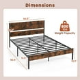 thumbnail image 3 of Costway Queen Size Bed Frame with Wooden Headboard Under-Bed Storage No Box Spring Needed, 3 of 10