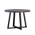 thumbnail image 4 of Table à Manger Ronde en Bois Massif Vieilli 42 Pouces - Gris/noir, 4 of 6