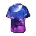 thumbnail image 6 of Daiia Dreamy Colorful Starry Sky Men's Linen Shirts Short Sleeve Casual Shirts Button Down Shirt for Men Beach Summer Wedding Shirt-Large, 6 of 6