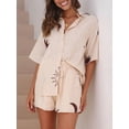 thumbnail image 6 of Biezeib Women Pajamas Set 2 Pieces Loungewear Suits Print Short Sleeve Loose Shirts Tops and Shorts Sleepwear Outfits, 6 of 6