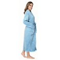 thumbnail image 4 of Womens Robes Plush Fleece Hooded Bathrobe Thick Nightgown with Pockets Sleepwear Lake Blue S, 4 of 9