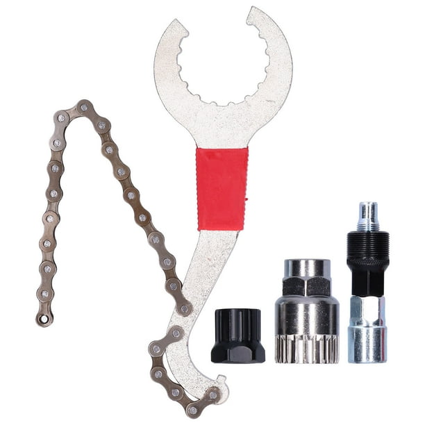 Kit de reparación de bicicletas 3 en 1, herramienta de extracción de cassette, látigo de cadena, juego de extracción de piñones de bicicleta