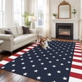 thumbnail image 2 of Non-Slip Rug Pad Rugs Independence Day Patriotic Stars on Blue Rectangle Area Rugs 5x7Ft Soft Carpet Pads for Living Room Kids Room, Red White Stripes Border, 2 of 9