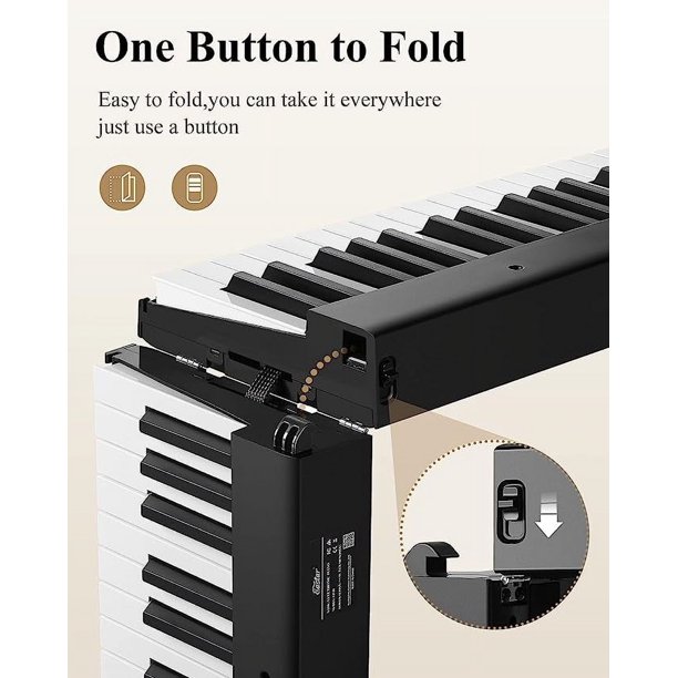 Eastar EP-10 Compact Beginner Digital Piano, 88 Key, Semi Weighted