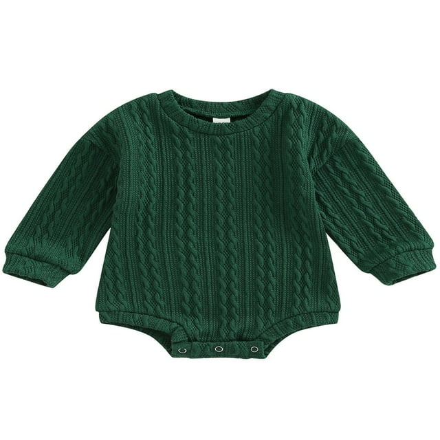 Barboteuse Chandail Bébé Manches Longues Tricoté Justaucorps Automne Hiver Chaud Hauts