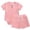 Pink, variant on Otqutp 2024 Jumpsuit for Toddler Kids Boys Girls Set Summer Solid Short Sleeve Round Neck Romper Lace Up Shorts Party School