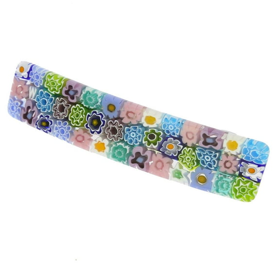 GlassOfVenice Murano Glass Millefiori Hair Clip - Pastels