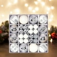 thumbnail image 4 of Juego de Adornos de Bolas de Navidad mayimx 44 Uds. Blanco plateado Bolas colgantes de árbol, 4 of 7