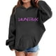 thumbnail image 1 of Moonsky Sudadera con capucha y cordón HUNTRX, estampado de grupo de chicas coreanas, jersey corto, suave y cómodo, top de manga larga para primavera y otoño. Negro 110, 1 of 5