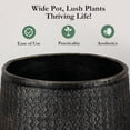 thumbnail image 6 of Worth 14.5" Round Planter, Lightweight Magnesium Oxide Cement Plant Pot, Black, 6 of 10
