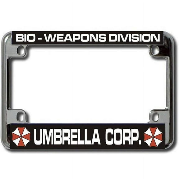 Umbrella Corp Bio Weapons Chrome Motorcycle License Plate Frame