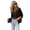 Black XXXL, variant on Women Fall Spring Coat Sequin Decor Short Type Long Sleeves Zipper Closure Loose Round Neck Party Club Dating Office Casual Wear Jacket