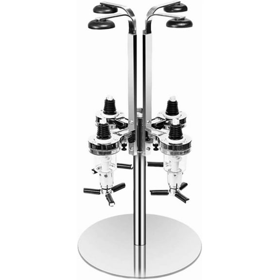 4 Bottle Rotating Dispenser Bar Accessories Rack Rotatable Beverage Dispenser Cocktail Shaker