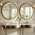 thumbnail image 2 of BEAUTYPEAK 24" Round Bathroom Vanity Mirror, Gold, 2 of 7