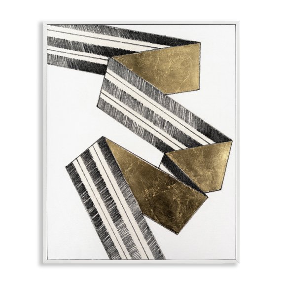 Stupell Industries Contemporary Alternating Geometric Ribbon White Framed Giclee Art, 11 x 14, by Vanna Lam