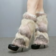 thumbnail image 5 of Women's Fluffy Leg Warmers Winter Fluffy Leg Warmers Soft Holiday Wear For Party Parade Beige 15CM, 5 of 5
