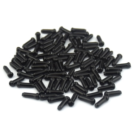Yucurem 50pcs Bike Cable End Caps Aluminum Alloy Brake Shifter Cable Tips (Black)