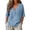 Blue, variant on MEICHEN Women's Casual Round Neck Button Down Middle Length Sleeve Top T Shirt Summer Essentials Tops for Women