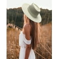 thumbnail image 2 of Wide Brim Wool Felt Light Color Fedora Hats Rancher Hats, 2 of 14