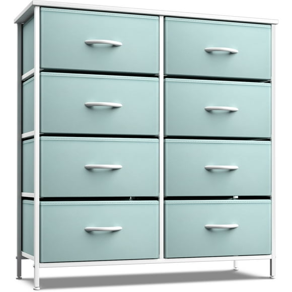 Sorbus Kid Dresser with 8 Fabric Bin Drawers - Pastel Color Furniture Storage Chest - Bedroom, Closet, and Toys Organizer - Aqua