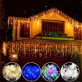 thumbnail image 2 of Cortina de luces navideñas con forma de cascada para decoración de exteriores, 5 m de caída, 0,4-0,6 m, luces LED de hadas para fiestas en el jardín y vacaciones, 2 of 5