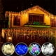 thumbnail image 2 of Cortina de luces navideñas con forma de cascada para decoración de exteriores, 5 m de caída, 0,4-0,6 m, luces LED de hadas para fiestas en el jardín y vacaciones, 2 of 5