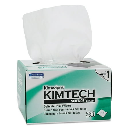 Kimtech Science Kimwipes Delicate Task Wipers, Non-Sterile, 1-Ply Tissues, 4 2/5 in x 8 2/5 in, 280 Wipes, 1 Pack