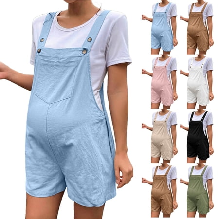 Bixock Women s Maternity Shorts Rompers Elastic Waist Jumpsuits Summer Overalls Maternity Pants Loungewear Maternity Clothes