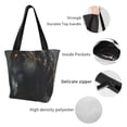 thumbnail image 4 of Fuzoiu Black And Gold White Horse Print Large Capacity Shoulder Bag for Women,Large Capacity Office Purse,Laptop Tote Bag,Casual Everyday Tote for Work Beach Travel and Shopping Grocery, 4 of 6