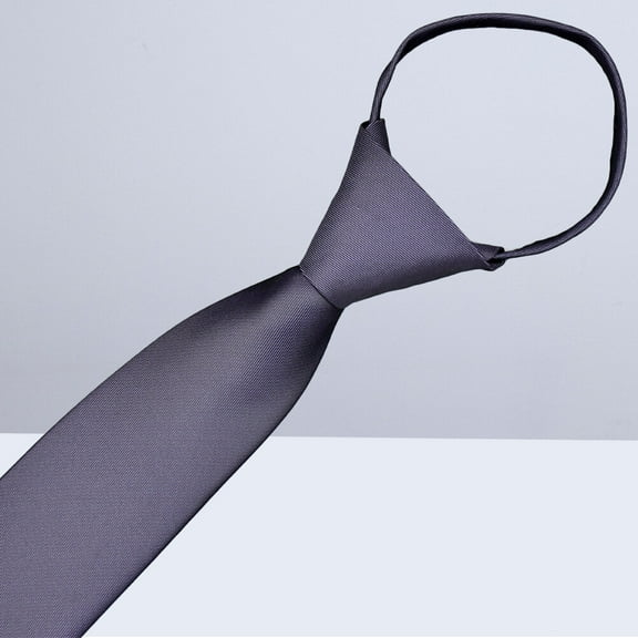 ORDDIART Mens Slim Tie Purple Polyester Silk Pre-tied Quick Expand Collar for Celebration 1Pack 19.7x2.4x0.1in