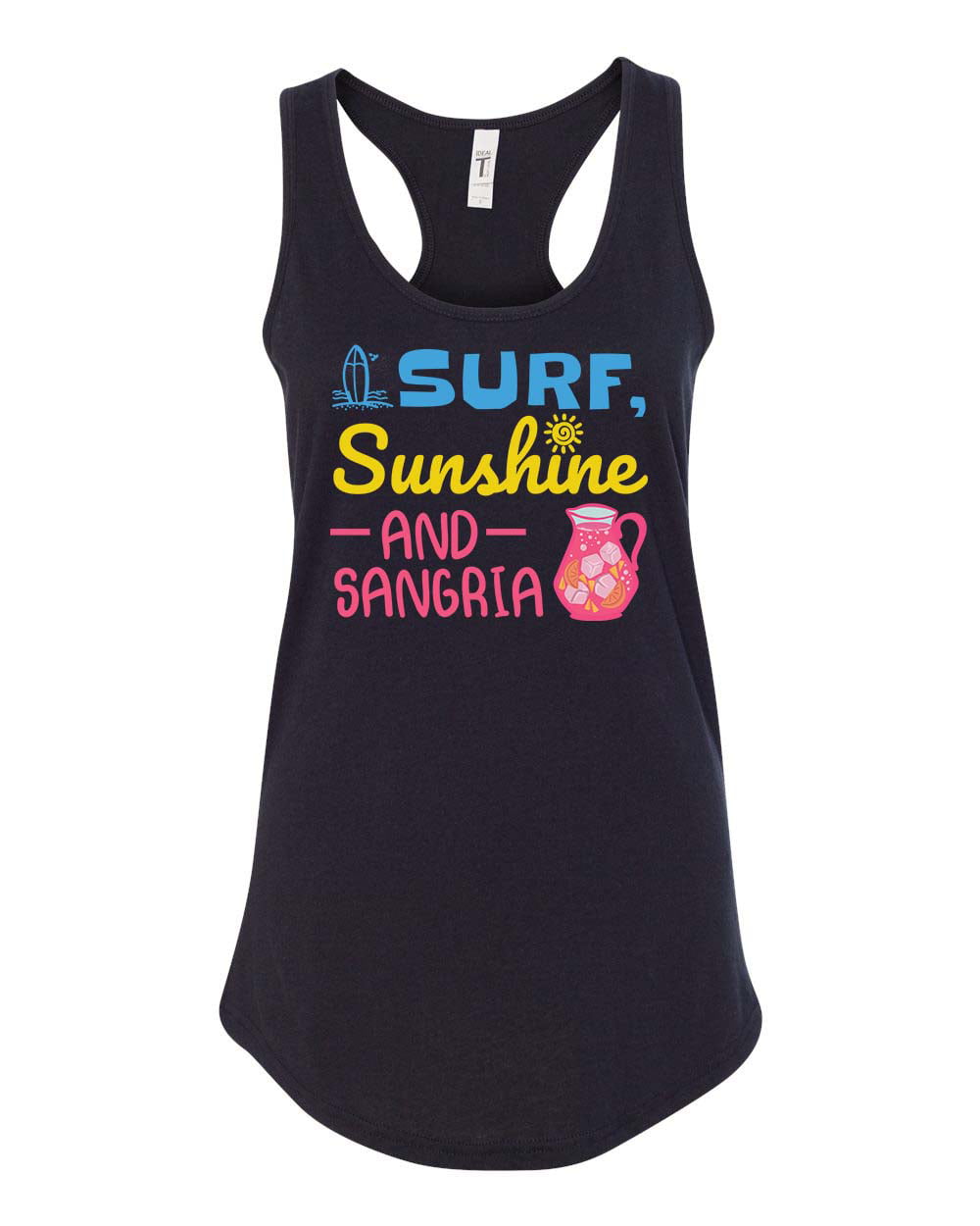 Surf Sunshine and Sangria Summer Time Beach Women's Racerback Tank Top 