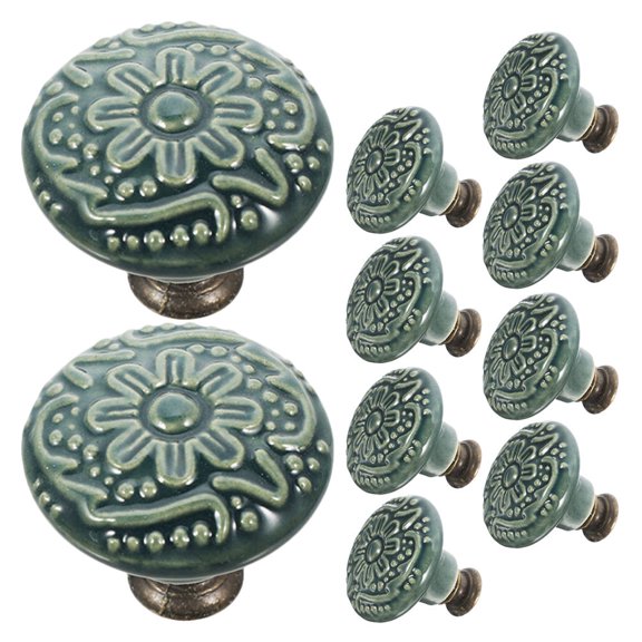 DEEPCRAFF Ceramic Handle Kitchen Door Knobs Drawers and Doors 10Pcs